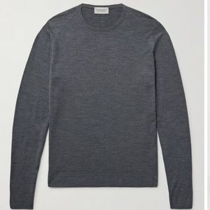John Smedley Grey Sea Island Cotton Sweater